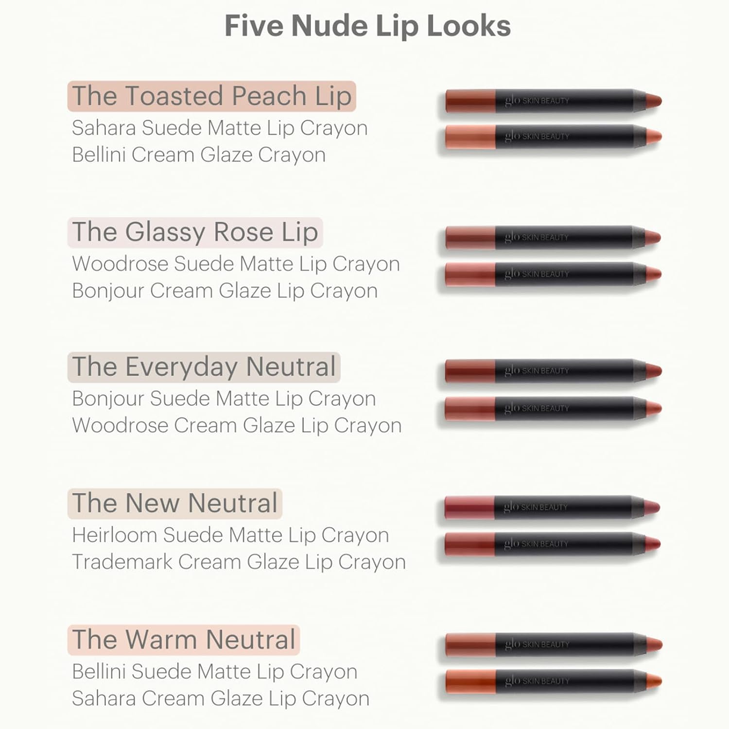 Glo Skin Beauty Cream Glaze Lip Crayon | High Shine Lip Color with Intense Saturation and Impressive Staying Power, (Heirloom)