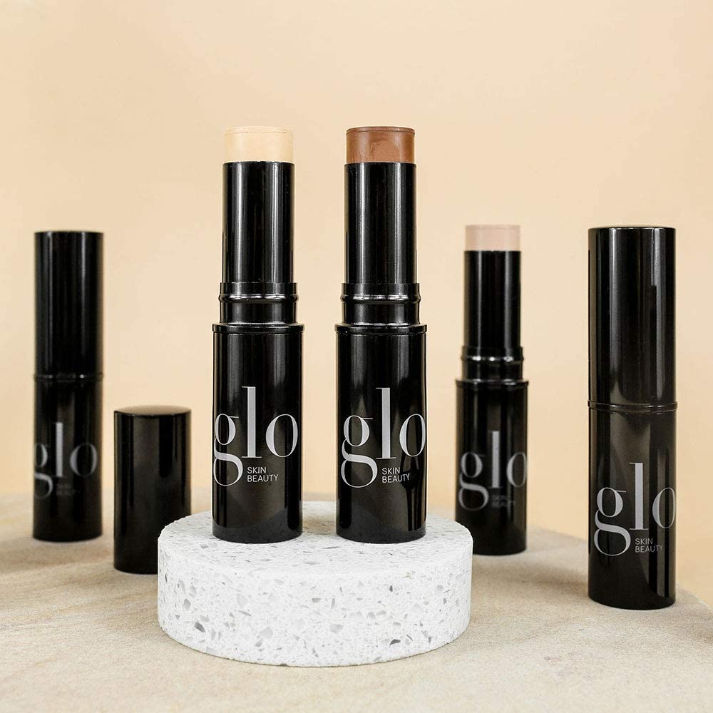 Glo Skin Beauty HD Mineral Foundation Stick - Concealer Makeup Infused with Hyaluronic Acid - Buildable Coverage, Contour & Highlighter